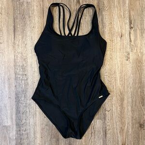 Elegant Black Women's One-Piece Swimsuit